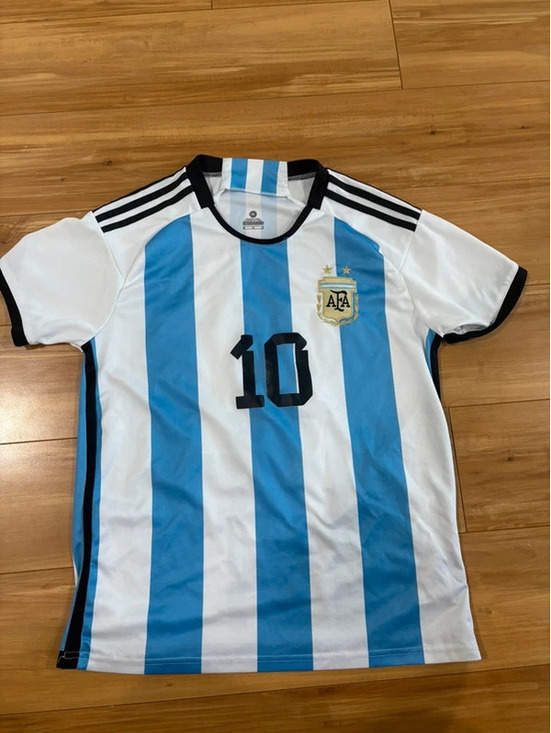 adidas Other - Argentina Messi #10 Soccer Jersey Short Sleeve Sky Blue White Striped